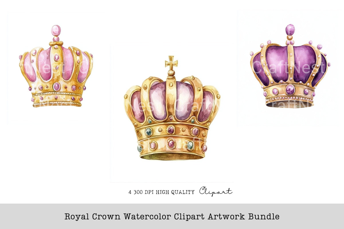 Royal Crown Artwork Clipart Bundle