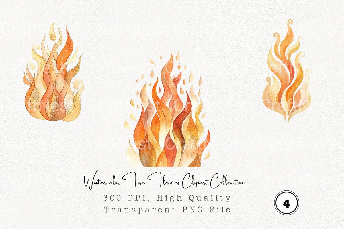 Fire Flames Clipart Bundle
