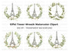 Eiffel Tower Wreath Clipart Bundle