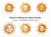 Happy Sun Faces Clipart Bundle