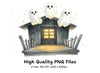 Spooky Ghost Houses Clipart Bundle