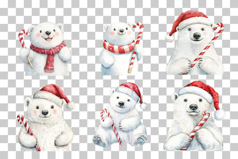 Adorable Holiday Polar Bear Clipart Bundle - CraftNest - Digital Crafting and Art