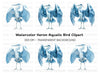 Graceful Heron Open Wings Clipart Bundle