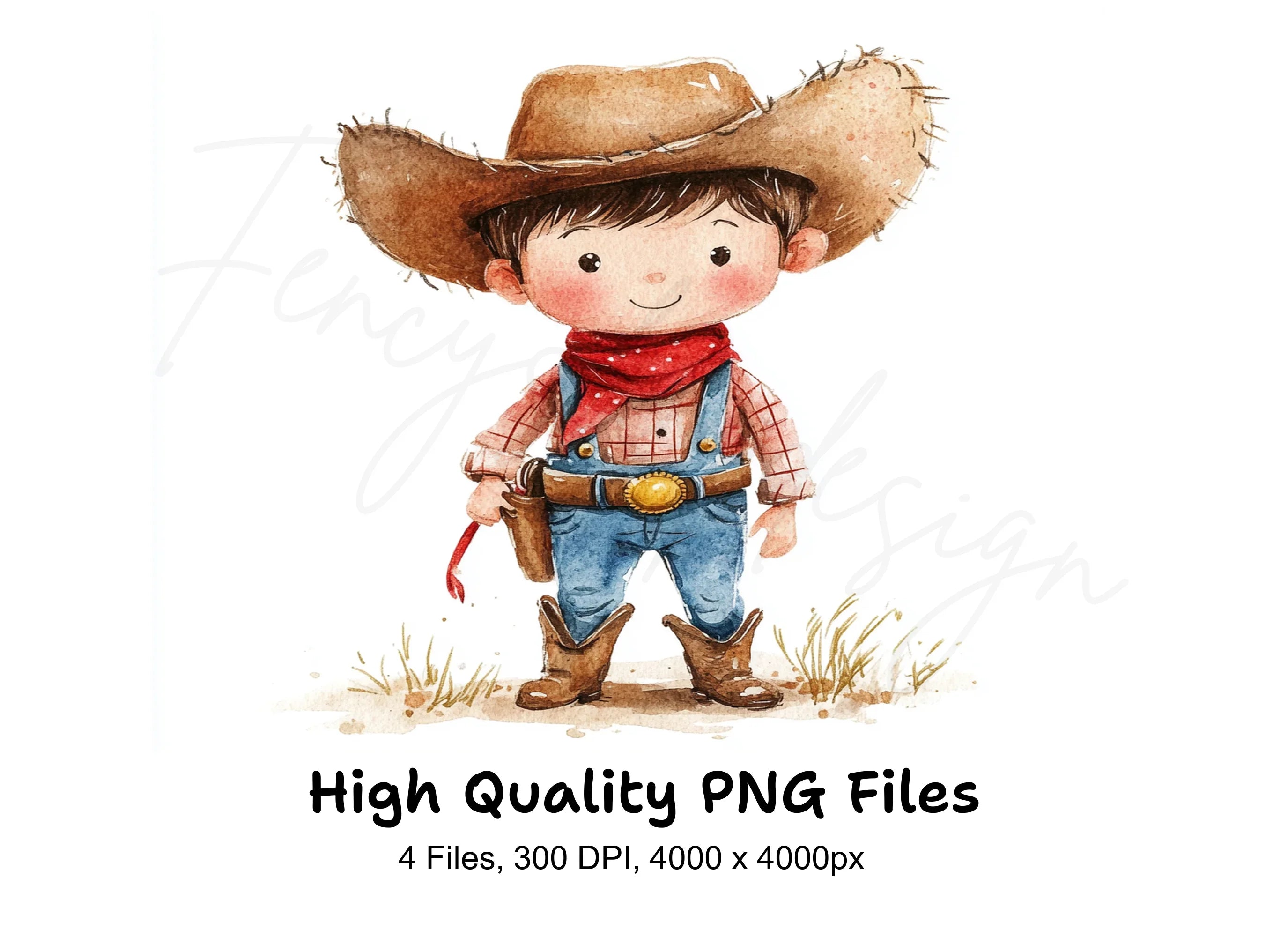 Cute Cowboy Clipart Bundle