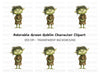 Cute Green Goblin Character Clipart Bundle