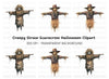 Spooky Scarecrow Halloween Clipart Bundle
