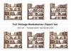 Vintage Bookshelf Clipart Bundle