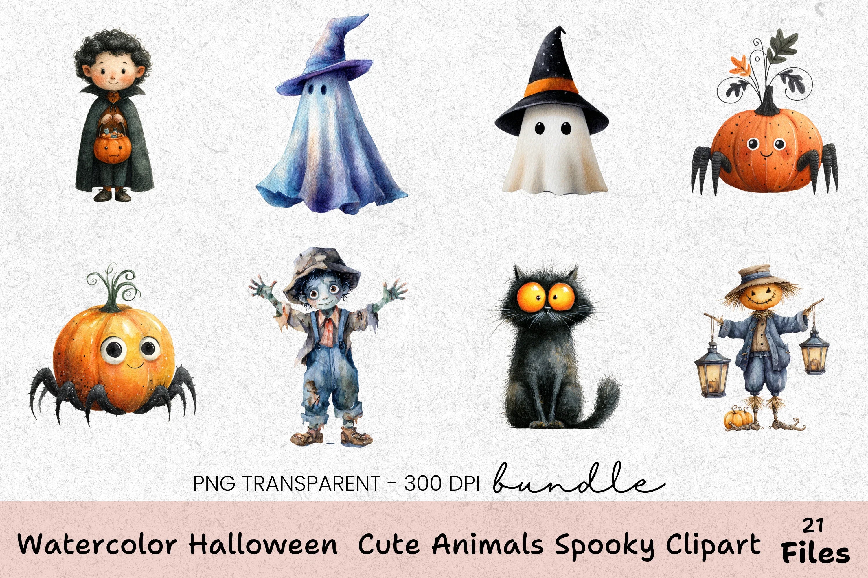 Halloween Cute Animals Spooky Clipart Bundle - CraftNest - Digital Crafting and Art