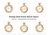 Elegant Vintage Pocket Watch Clipart Bundle