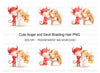 Charming Angel and Devil Braiding Hair Clipart Bundle