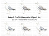 Seagull Side View Clipart Bundle