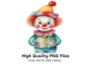 Cute Clown Faces and Body Clipart Bundle