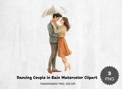 Dancing Couple in Rain Clipart Bundle - CraftNest - Digital Crafting and Art