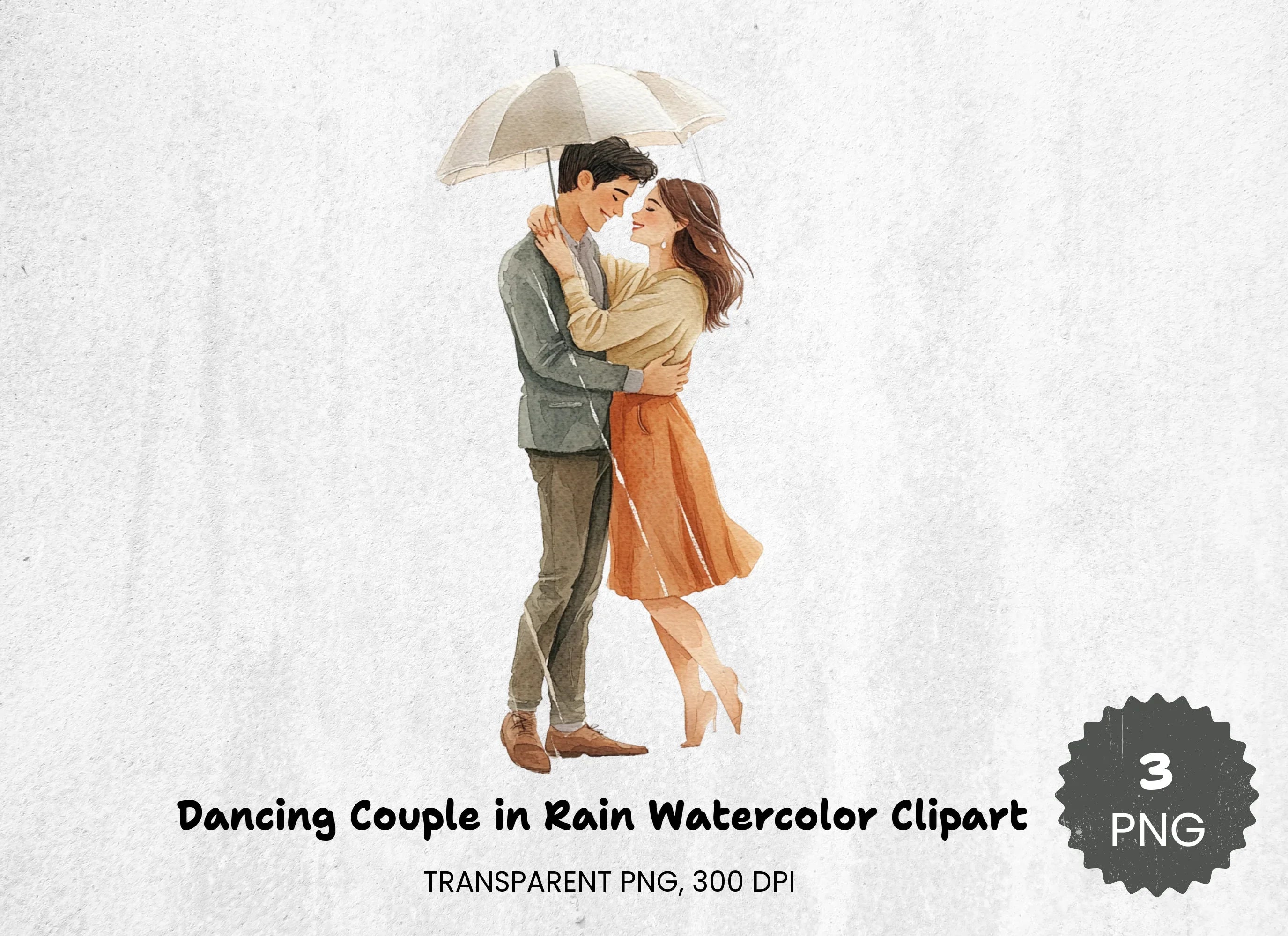 Dancing Couple in Rain Clipart Bundle - CraftNest - Digital Crafting and Art