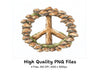 Mushroom Peace Sign Clipart Bundle