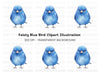 Angry Blue Bird Clipart Bundle
