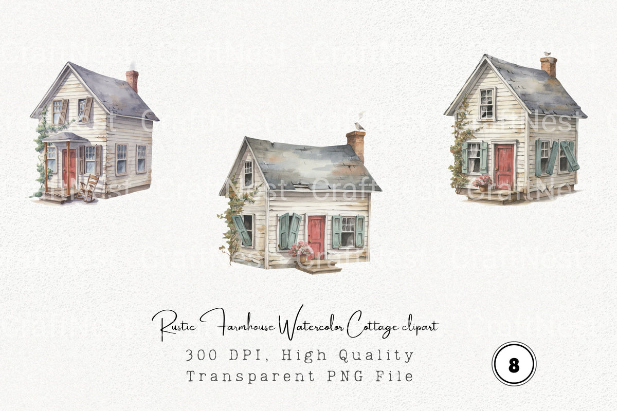 Rustic Farmhouse Cottage Clipart Bundle