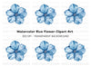 Blue Flower Clipart Bundle