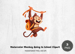 Monkey School Clipart Bundle - CraftNest - Digital Crafting and Art