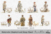 Shepherd and Sheep Clipart Bundle