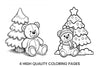Winter Teddy Bear Christmas Tree Coloring Books