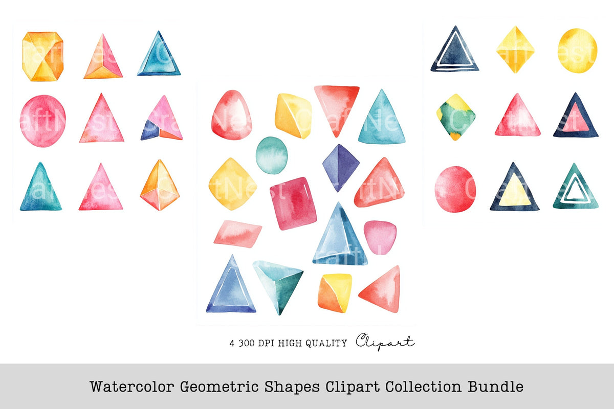 Geometric Shapes Collections Clipart Bundle