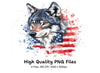 Patriotic Wolf American Flag Clipart Bundle