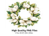 Elegant Magnolia Wreaths Clipart Bundle