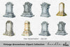 Vintage Gravestone Clipart Bundle