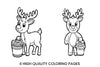 Cute Reindeer with Cookies Coloring Books