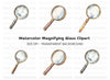 Vintage Magnifying Glass Clipart Bundle