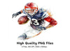 Dynamic Football Players Clipart Bundle