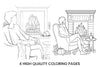 Relaxing Fireplace Scenes Coloring Books