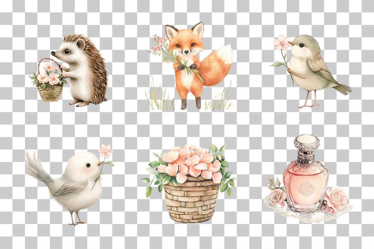 Cozy Love & Cute Animals Clipart Bundle