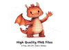 Friendly Waving Dragon Clipart Bundle