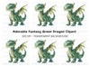 Charming Green Baby Dragon Clipart Bundle