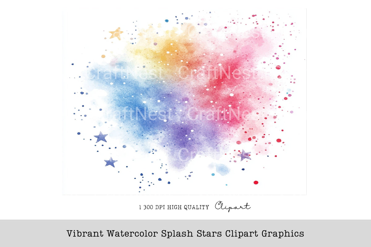 Vibrant Splash Stars Graphics Clipart Bundle