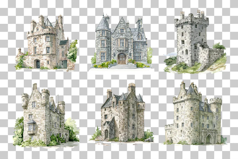 Scottish Highland Castle Clipart Bundle - CraftNest - Digital Crafting and Art