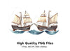 Ships on Rough Seas Clipart Bundle