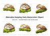 Sleeping Baby Owls on Moss Clipart Bundle