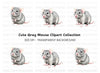 Cute Grey Mouse Clipart Bundle