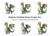 Majestic Green Dragon Clipart Bundle