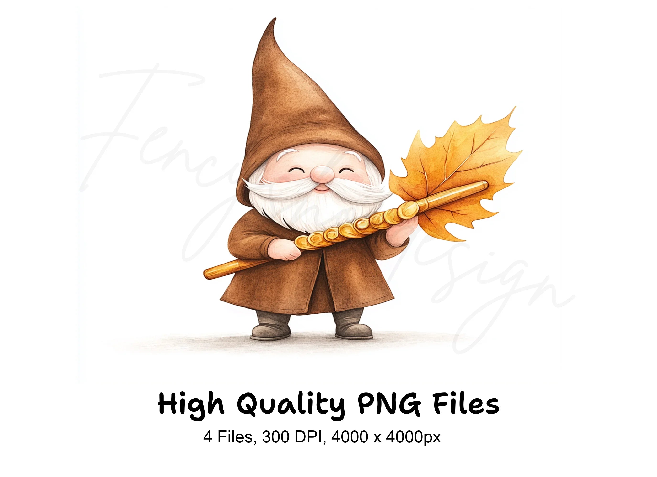 Cute Fall Gnomes with Maple Leaves Clipart Bundle