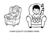 Christmas Kids in Armchairs Coloring Books