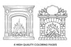 Cozy Fireplace Coloring Books