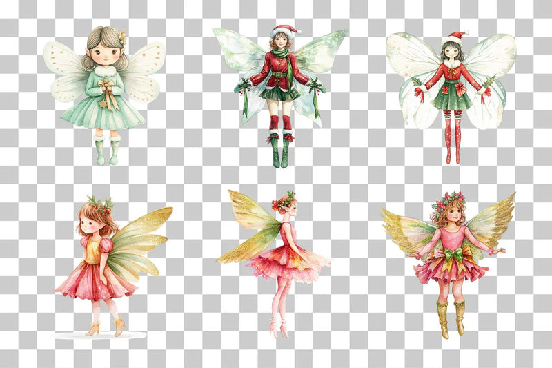 Christmas Fairy Character Clipart Bundle - CraftNest - Digital Crafting and Art