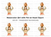 Girl with Clay Pot Clipart Bundle