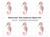 Cute Pink Seahorse Clipart Bundle