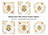 Honey Bee Floral Frames Clipart Bundle