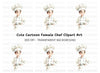 Cute Female Chef Clipart Bundle